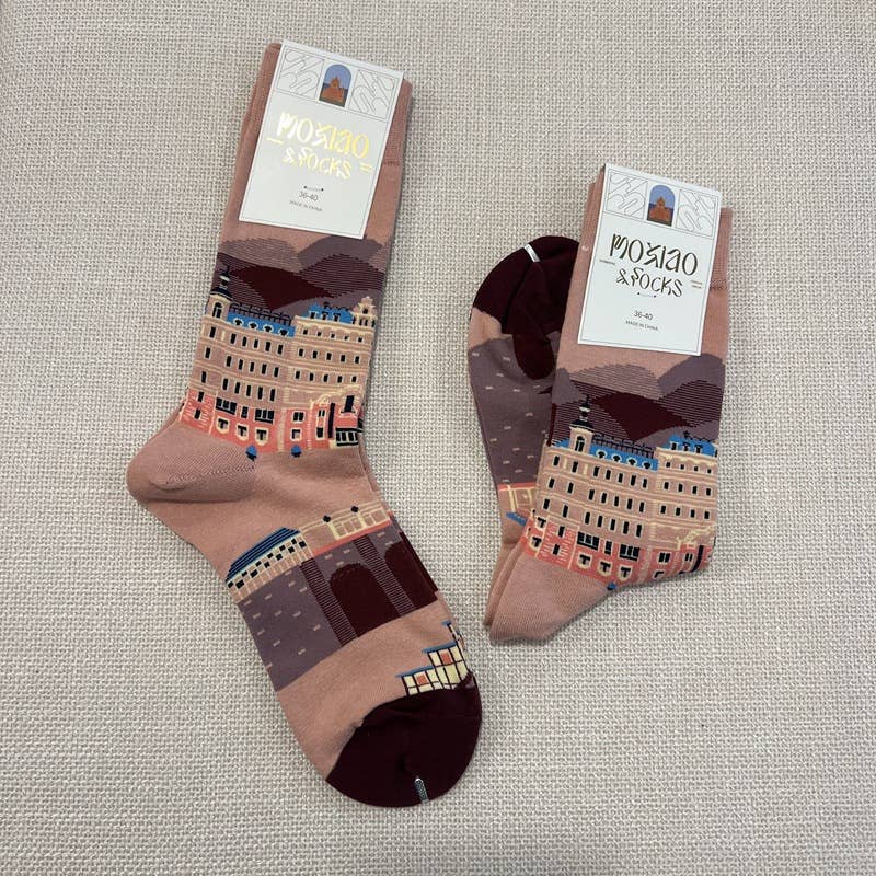 Tourtiwi - Vendita all'ingrosso Calzini - Donna - Calzini alla caviglia con motivo artistico colorato di tulipani e fragole.9