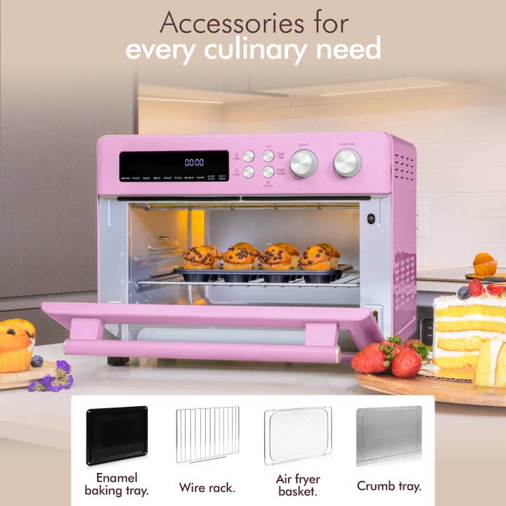 VAL CUCINA - Wholesale Kitchen Appliance - VAL CUCINA 10-in-1 Air Fryer Toaster Oven- Classic Pink15