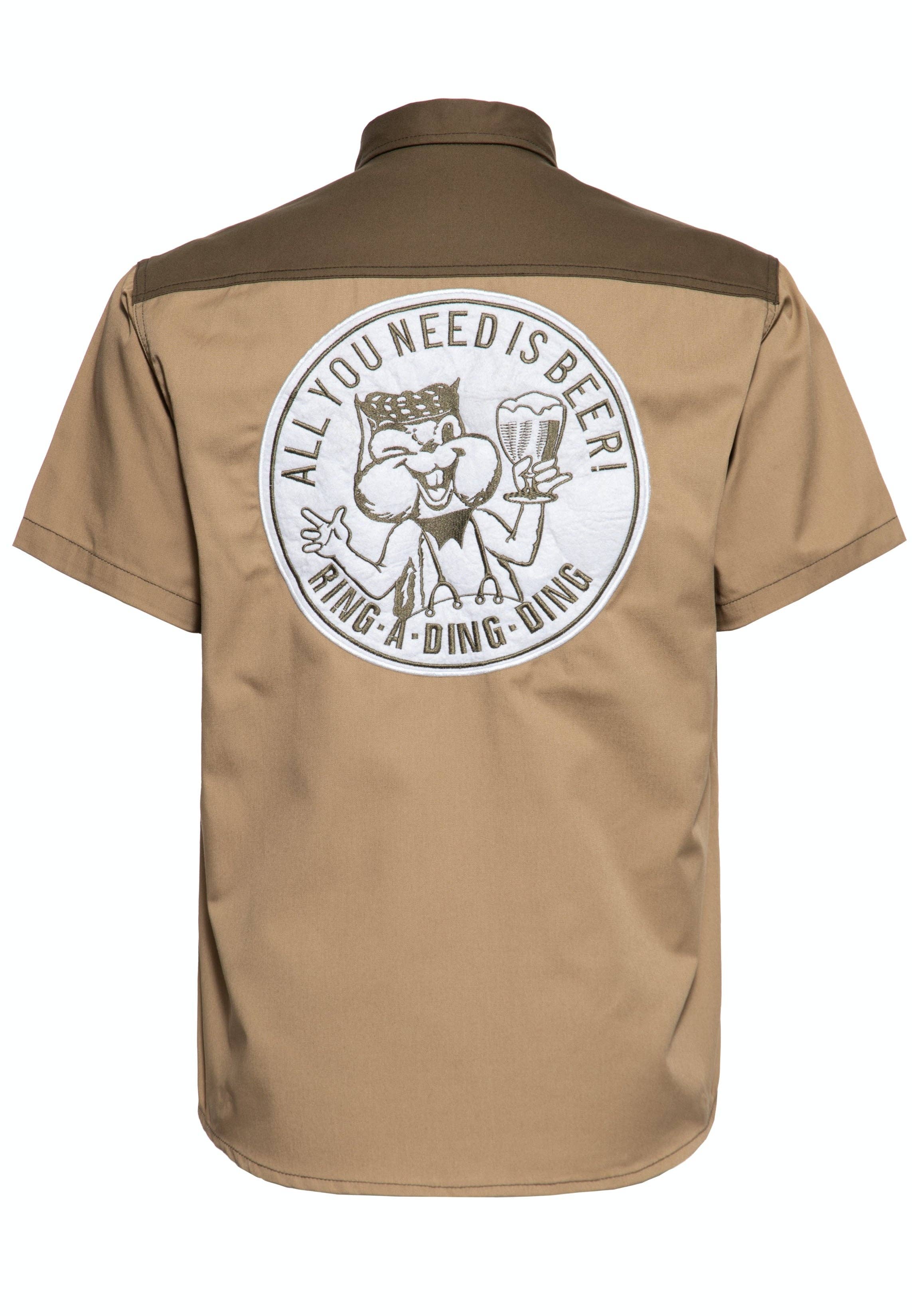 KING KEROSIN - Wholesale Shirt - Men's - Workwear short sleeve shirt “All You Need is Beer”7