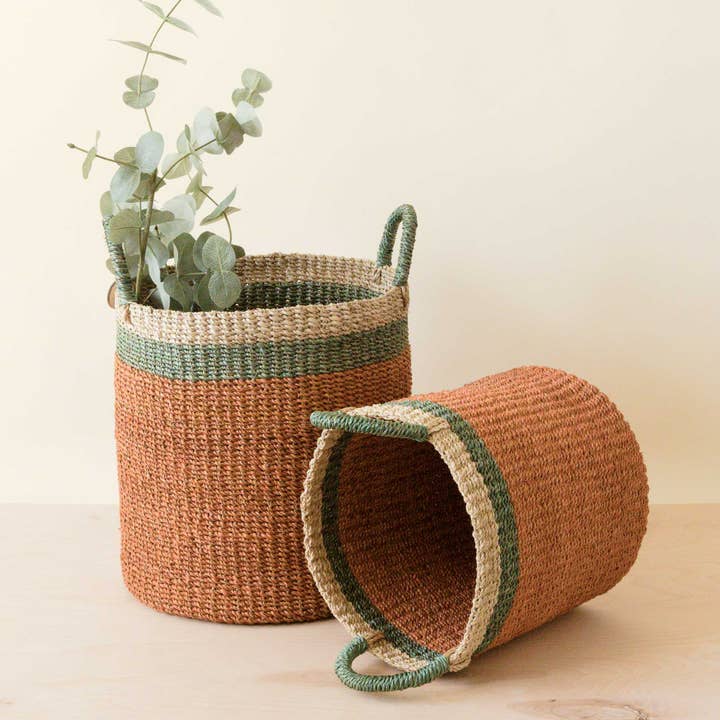 Coral Baskets with Handle, set of 2 - Woven Baskets | LIKHA for wholesale by LIKHÂ