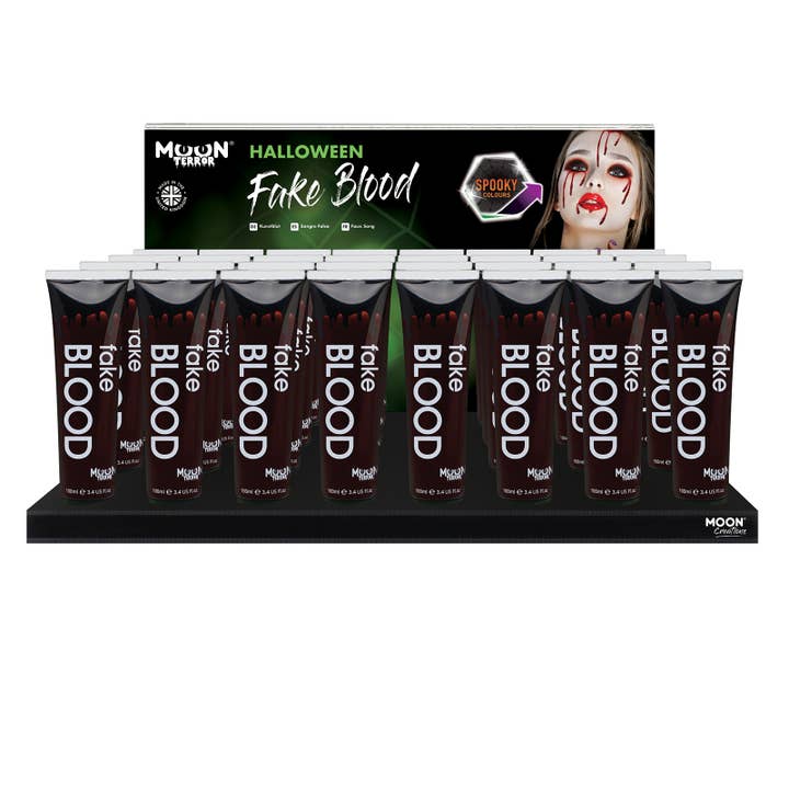 Fake Blood 100mL 32 Full Display for wholesale by Moon Makeup
