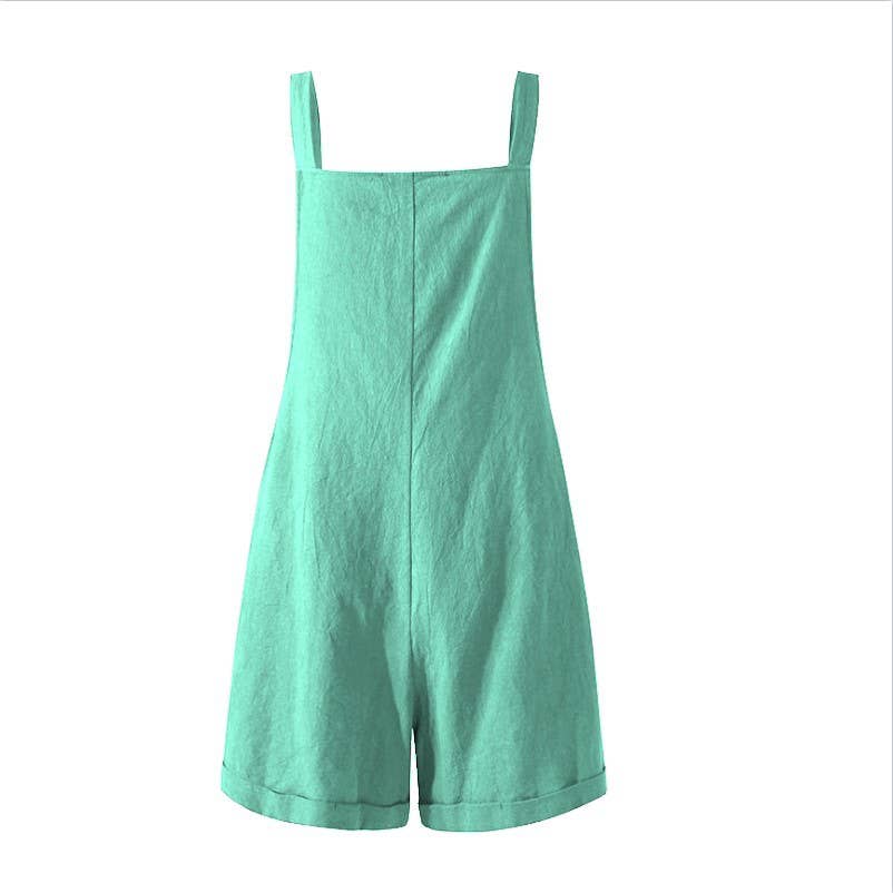 HIDDENBRAND - Wholesale Jumpsuit - Women's - Casual Button Shorts Overalls3