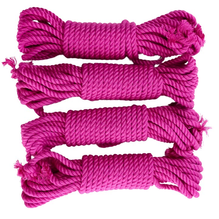 HOT PINK ft m SILK BAMBOO SHIBARI ROPE for wholesale on Faire