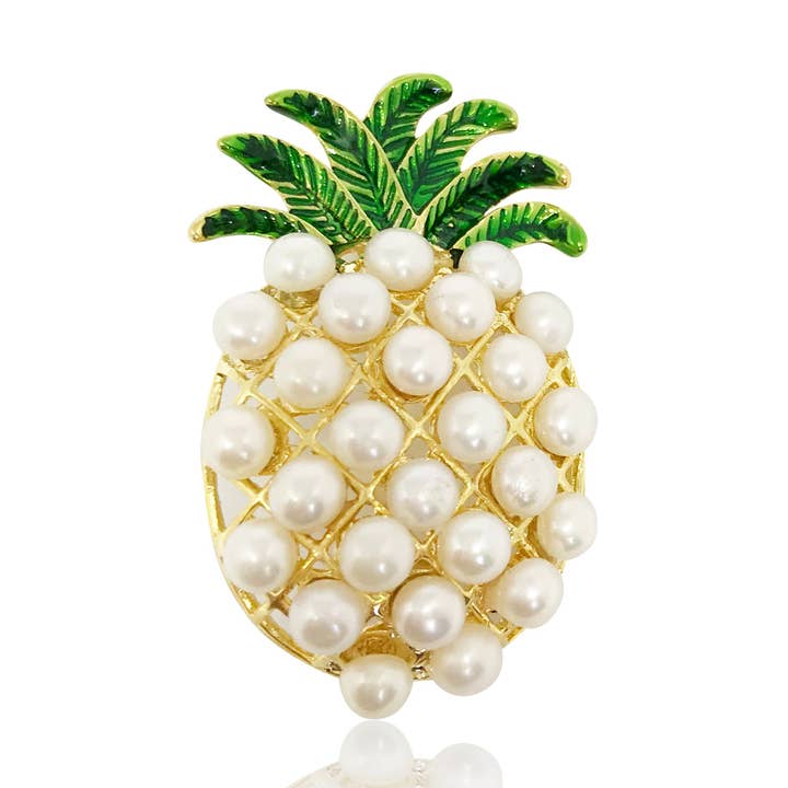 pineapple freshwater pearl brooch for wholesale by Lustrous Jewellery