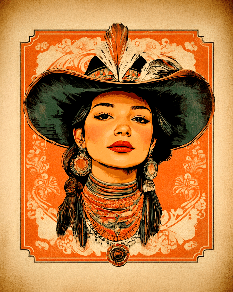Mowbi - Wholesale Art Print - Vaquera - Southwestern Home Decor Wall Art Prints – 8″x10″ Artwork for 11″x14″ Frame0