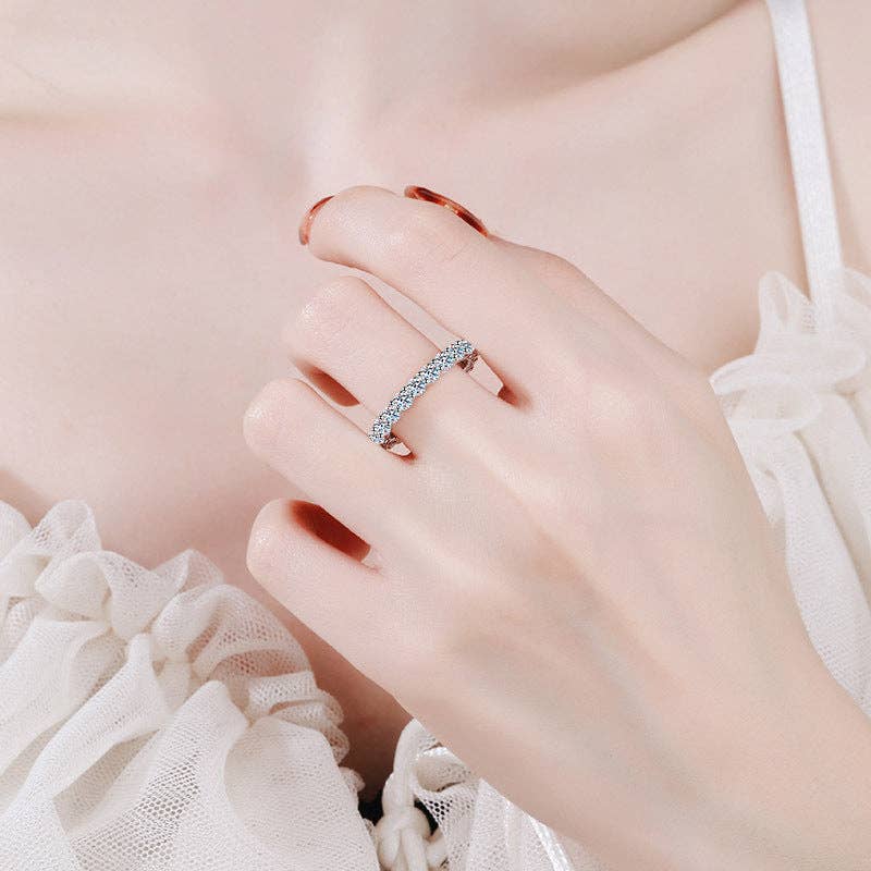 Perimade & Co. LLC - Wholesale Engagement Ring - Moissanite Eternity Wedding Band Ring in 925 Sterling Silver1