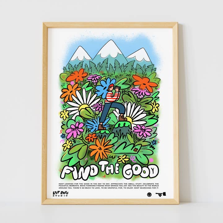 Find the good |Positive Illustrated Print for wholesale by Lost Lines Studio