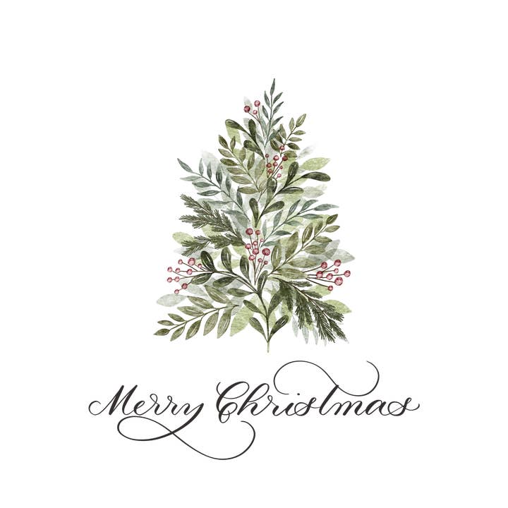 Blue Skies Lettering - Wholesale Christmas Card - "Merry Christmas" Boxed Christmas Card Set3