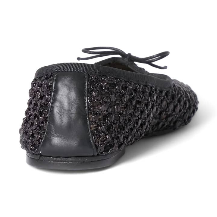 Bailarina negra de crochet con cuello alto OLGA para venta al por mayor de Spelta Milano