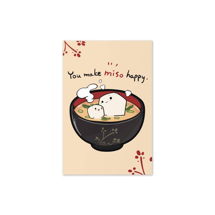 Cute Asian Cards - Vendita all'ingrosso Biglietti d'amore - Mi fai Miso Felice | Divertente Biglietto di Auguri con Zuppa di Miso per Amore o Compleanni2