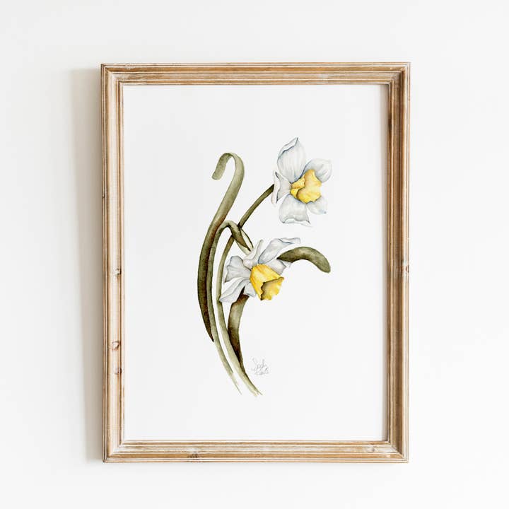 Daffodils Watercolor Print for wholesale by Sarah Jane Studio Art