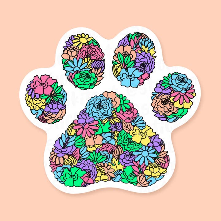 Vinyl sticker met bloemenpootafdruk voor wholesale door Stick It Out