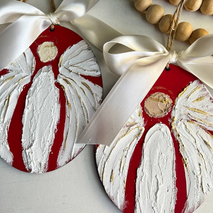 Geaux Magnolia – wholesale Prydnad – Ängel Julprydnad Memorial Skyddsängel Röd1