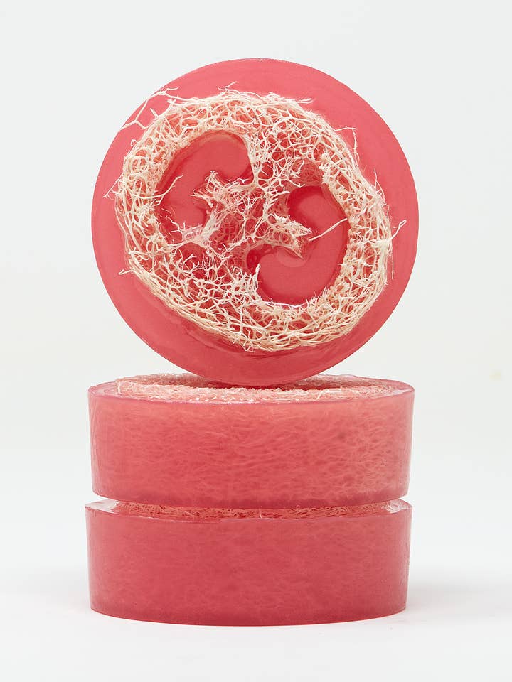 Pink Glycerine Chamomile Loofah for wholesale by Maggie Ann Soap Co