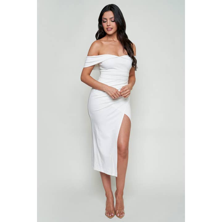 CEFIAN FASHION - Wholesale Dress - Women's - SERAPHINA OFF-SHOULDER MIDI DRESS