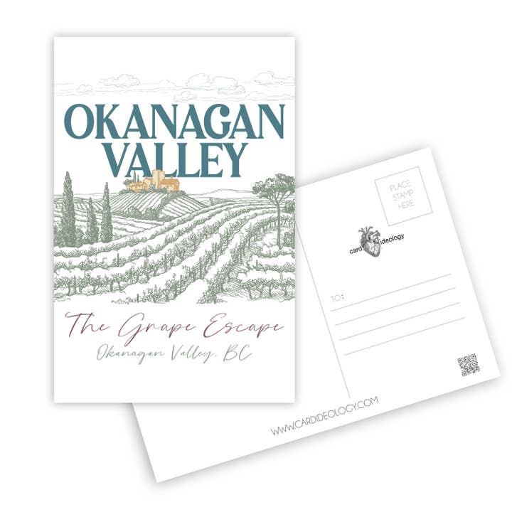 Grape Escape - Okanagan Valley vykort för wholesale av Cardideology