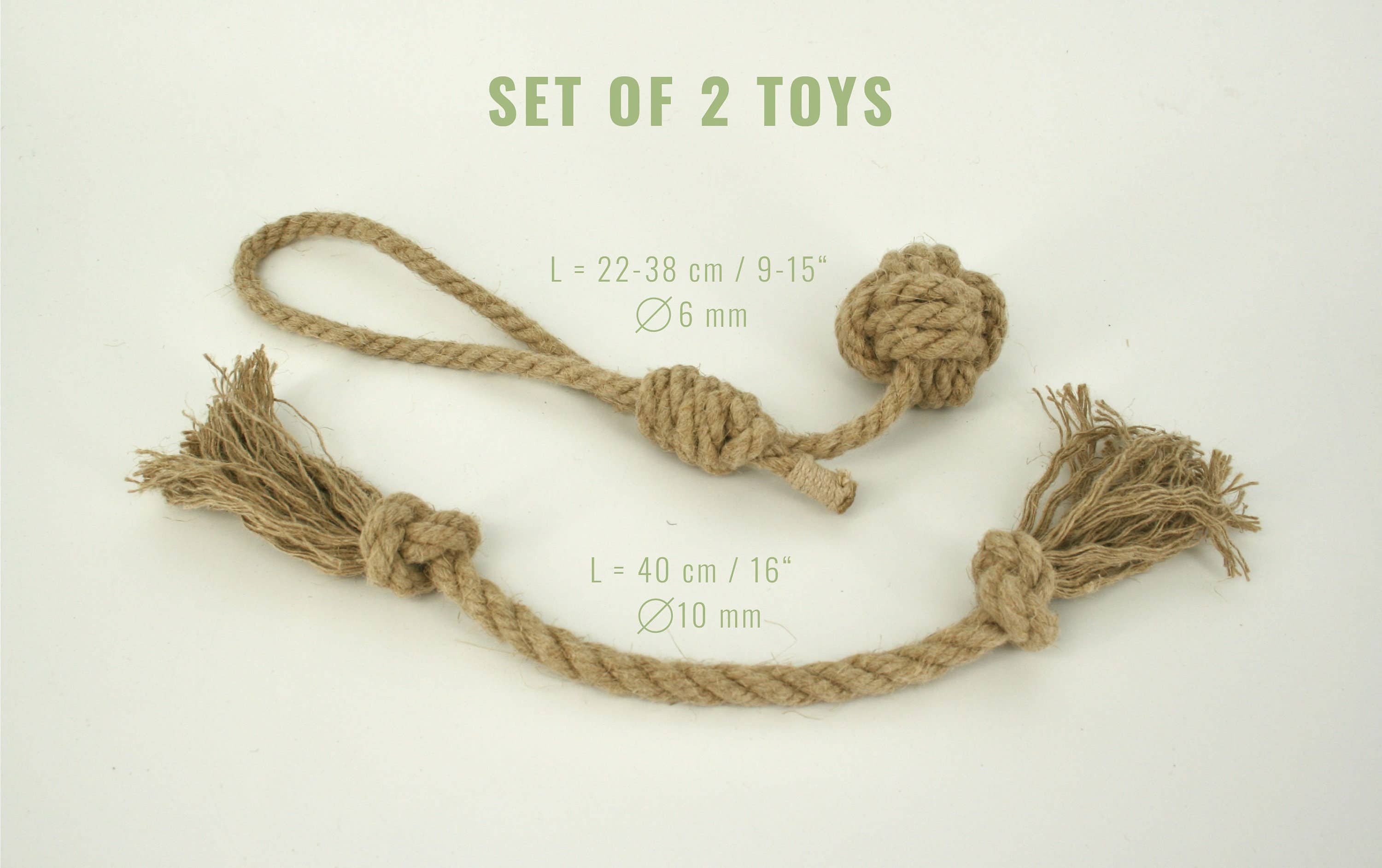 Pawsome Pet Toys - Wholesale Pet Rope Toy - Dog - Set of 2 Dog Toys Made from Organic Hemp Rope0