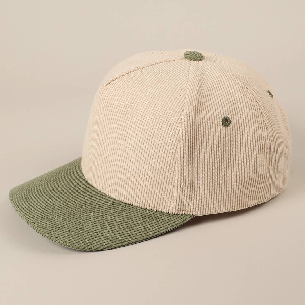 Fashion City - Wholesale Baseball Cap - Unisex - Plain Two Tone Corduroy 5 Panel Trucker Hat18