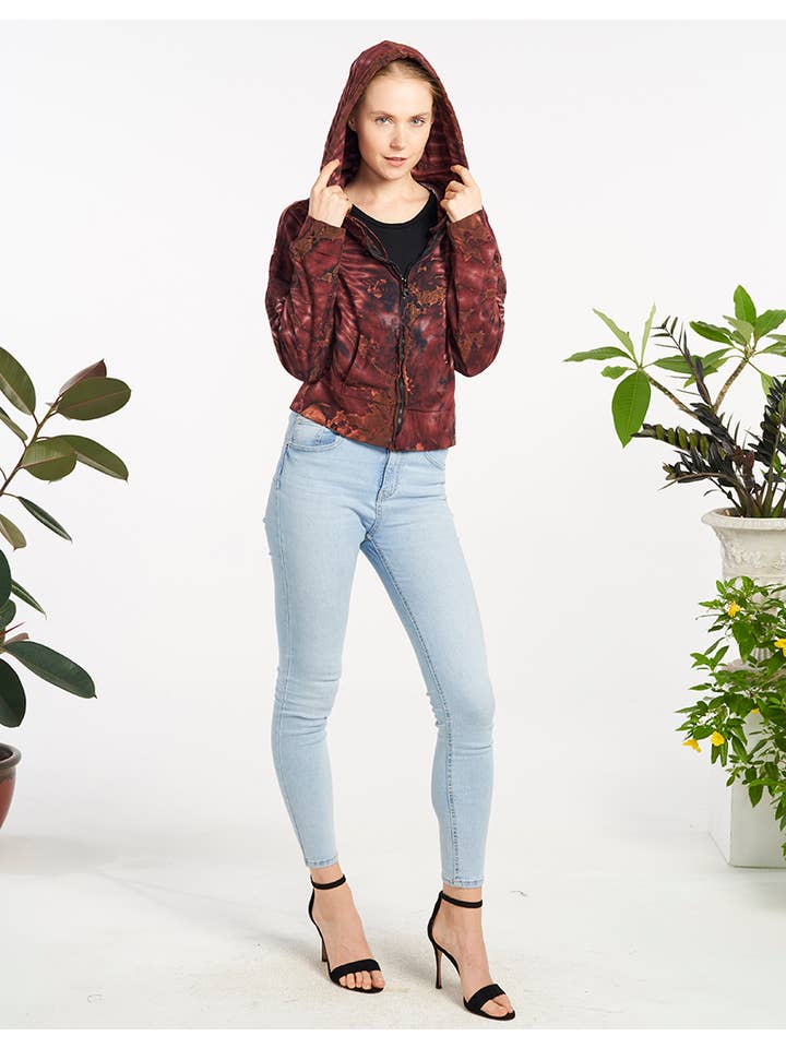Kathmandu Imports - Wholesale Hoodie - Women's - Womens Clothing - Tiedye Hoodie Jacket (TH-1899)