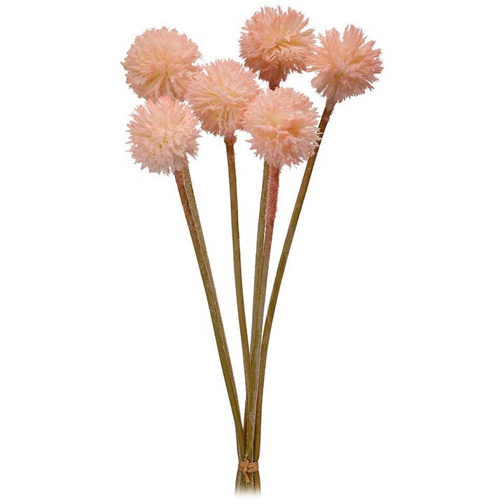 Billy Button Pink Ball Flower Spray - 13" for wholesale by Will's Company