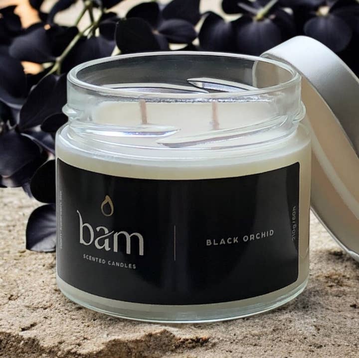 BAM - Wholesale Jar/Filled Candle - BAM - BLACK ORCHID scented candle - Basic Collection