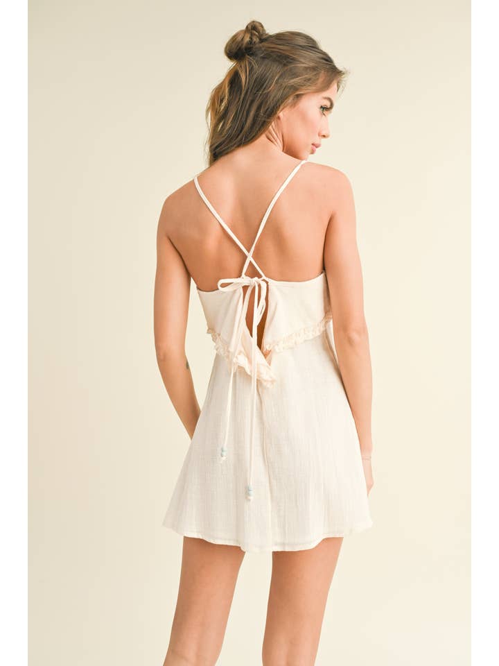Klesis - Vente Robe – femme - ID6451 ROBE VOLANTÉE AVEC BRETELLES ET DOS CROISÉ18