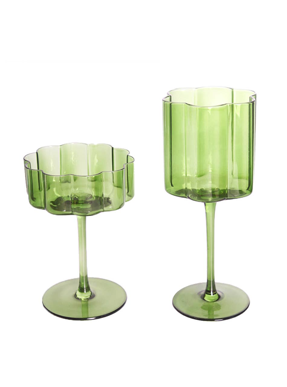 TUTU Home - Wholesale Cocktail/Liquor Glass - "Flower" Crystal Cocktail Glass – Green 230ml1