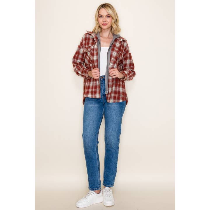 STACCATO - Wholesale Jacket - Women's - TWOFER FRENCH TERRY PLAID JACKET11
