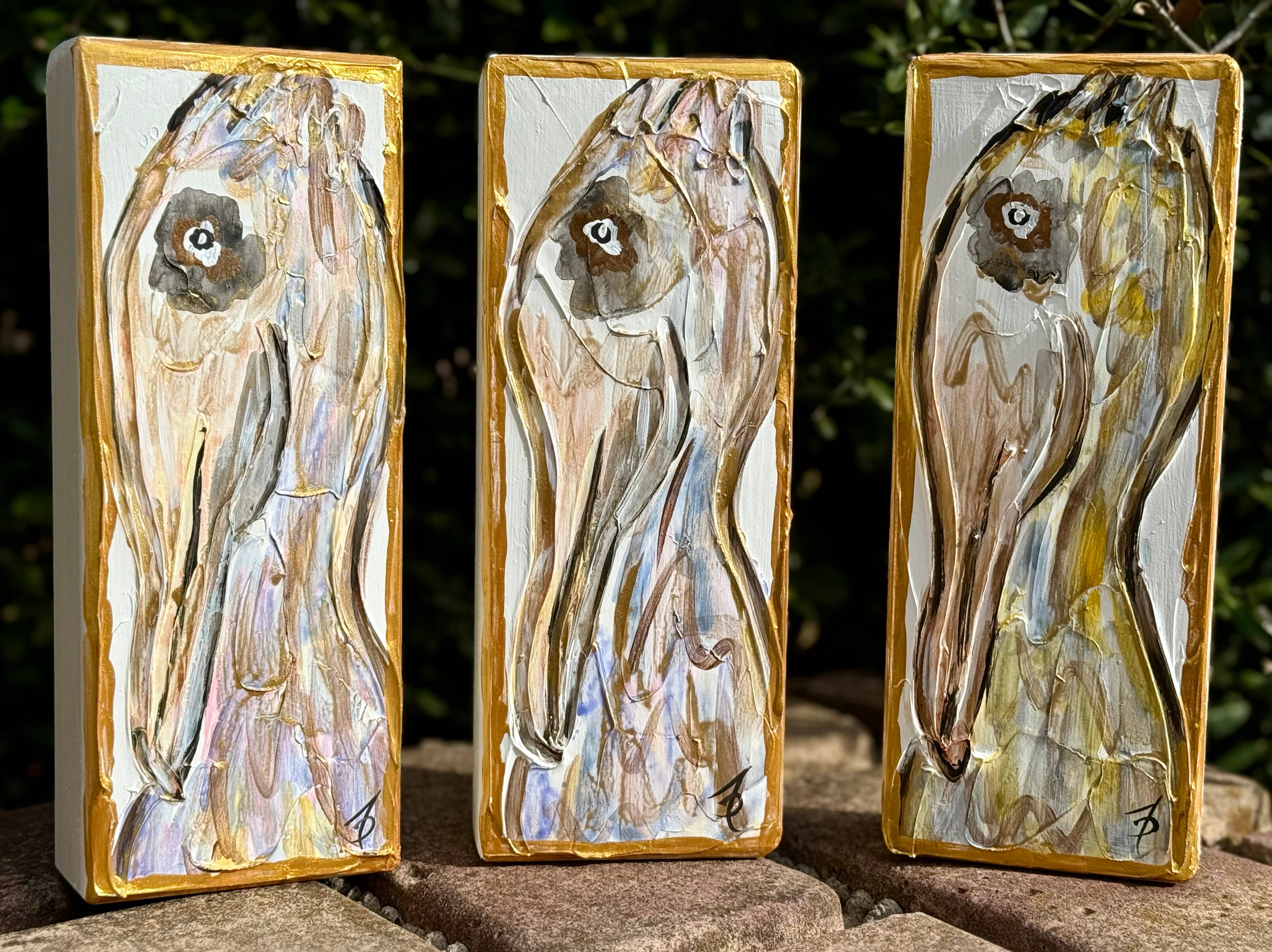 Framesaplenty - Wholesale Painting/Drawing - Pelican textured acrylic painting on wood block2