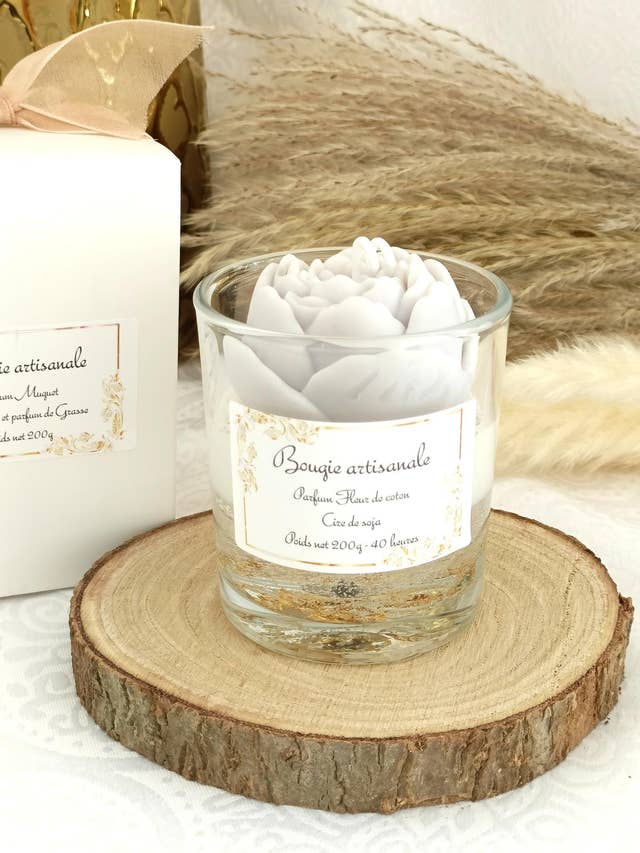 Bougie gel fleur moulée pour la vente par LNDECO