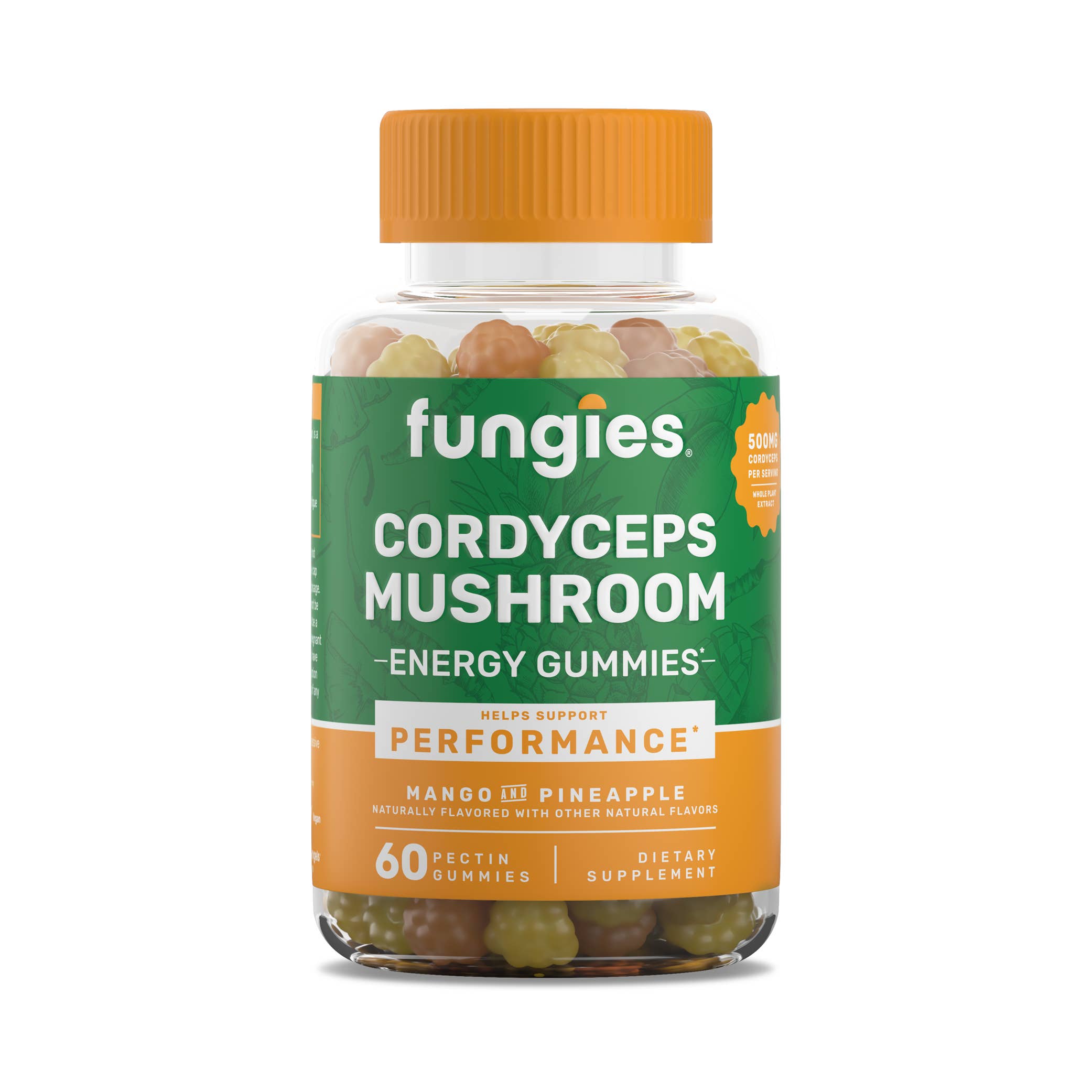 Fungies Mushroom Gummies – Großhandel Nahrungsergänzungsmittel/Vitamin zum Einnehmen – Fungies Cordyceps Pilz Energieriegel mit Mango und Ananas