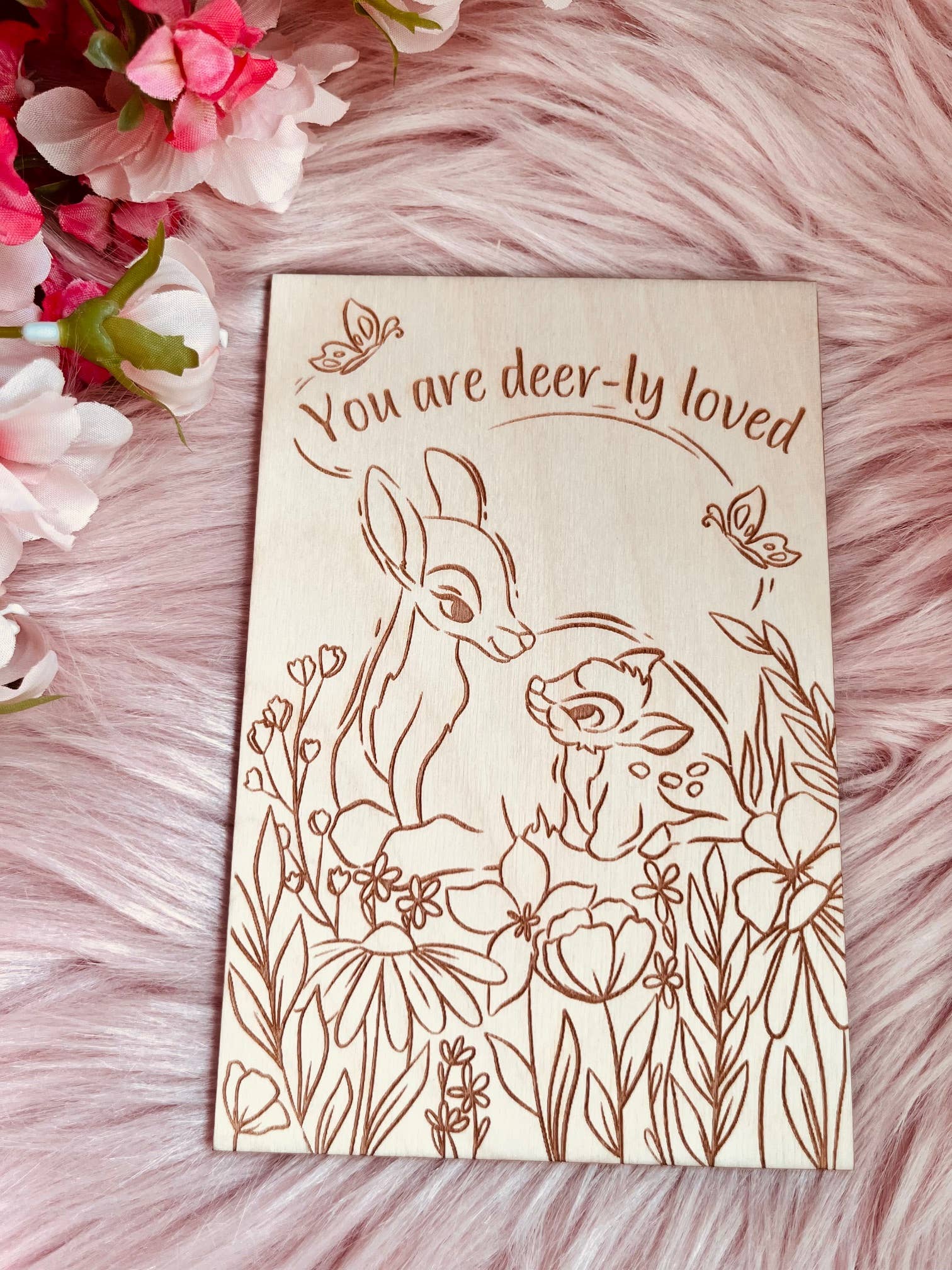 Alicia's Wonderland - Wholesale Mother's Day Card - Fawn & Doe Wood Greeting Card | Greeting Card for Mom2