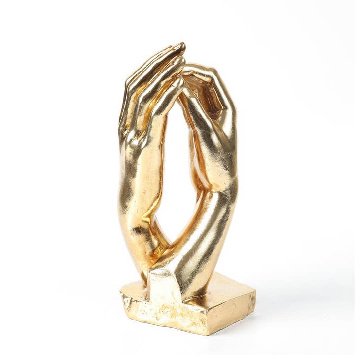 Décoration Truu Design en forme de mains dorées, se serrant la main ou se tenant la main pour la vente par Truu Design