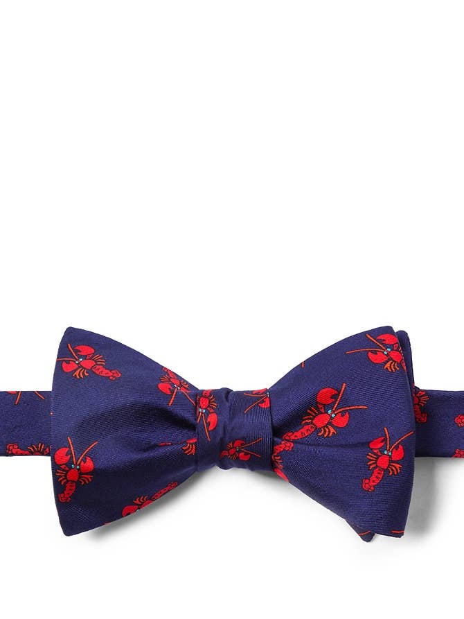 Nœuds papillon à nouer en forme de homard - Soie bleu marine par Alynn pour la vente par Alynn