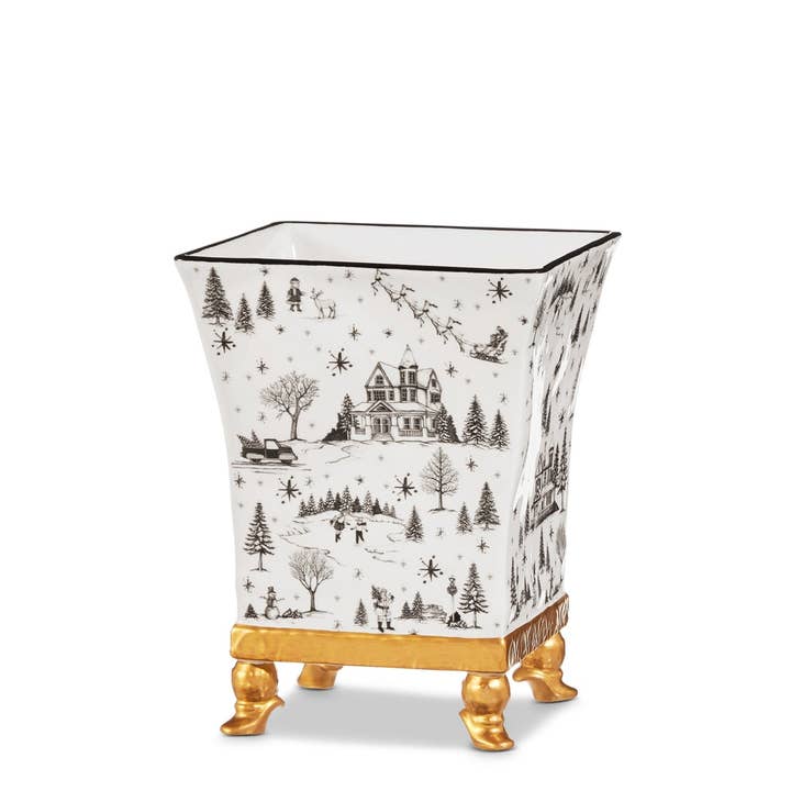 Dunn Deals - Wholesale Christmas Decoration - Royal Court Collection - 7" Through the Woods Cache Pot