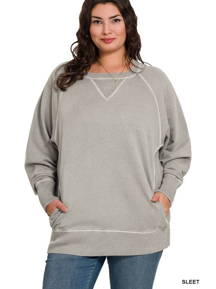Vanilla Monkey - Wholesale Sweatshirt - Women's - Plus Pigment Dyed French Terry Pullover19