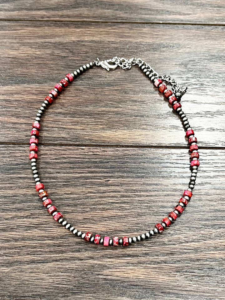 738505, Handmade 16" Navajo Gemstone Necklace for wholesale by ISAC Trading Inc