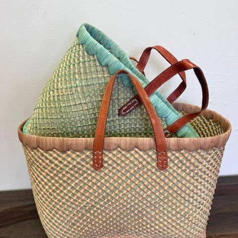 Gitzell FairTrade - Wholesale Basket - Checkered Totes, Madagascar