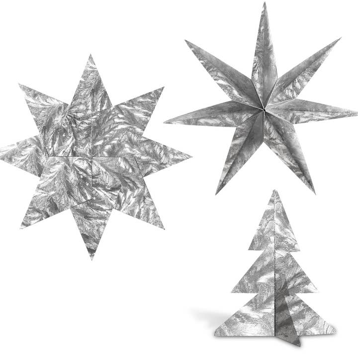 URSUS® / Buntpapierfabrik Ludwig Bähr GmbH & Co. KG – Großhandel Bastelzubehör – Faltblätter "Designpapier", silber, 15 x 15 cm3