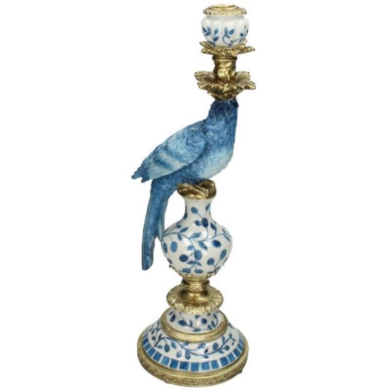 Trendhero.nl/b2b - Wholesale Candle Holder - Candle Holder - Dutch Blue Parrot ↑ 40 cm6