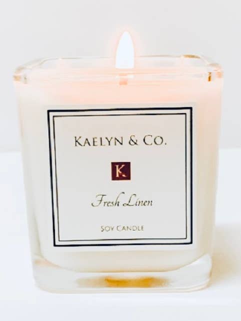 Fresh Linen Signature Cube Candle for wholesale by KAELYN & CO.
