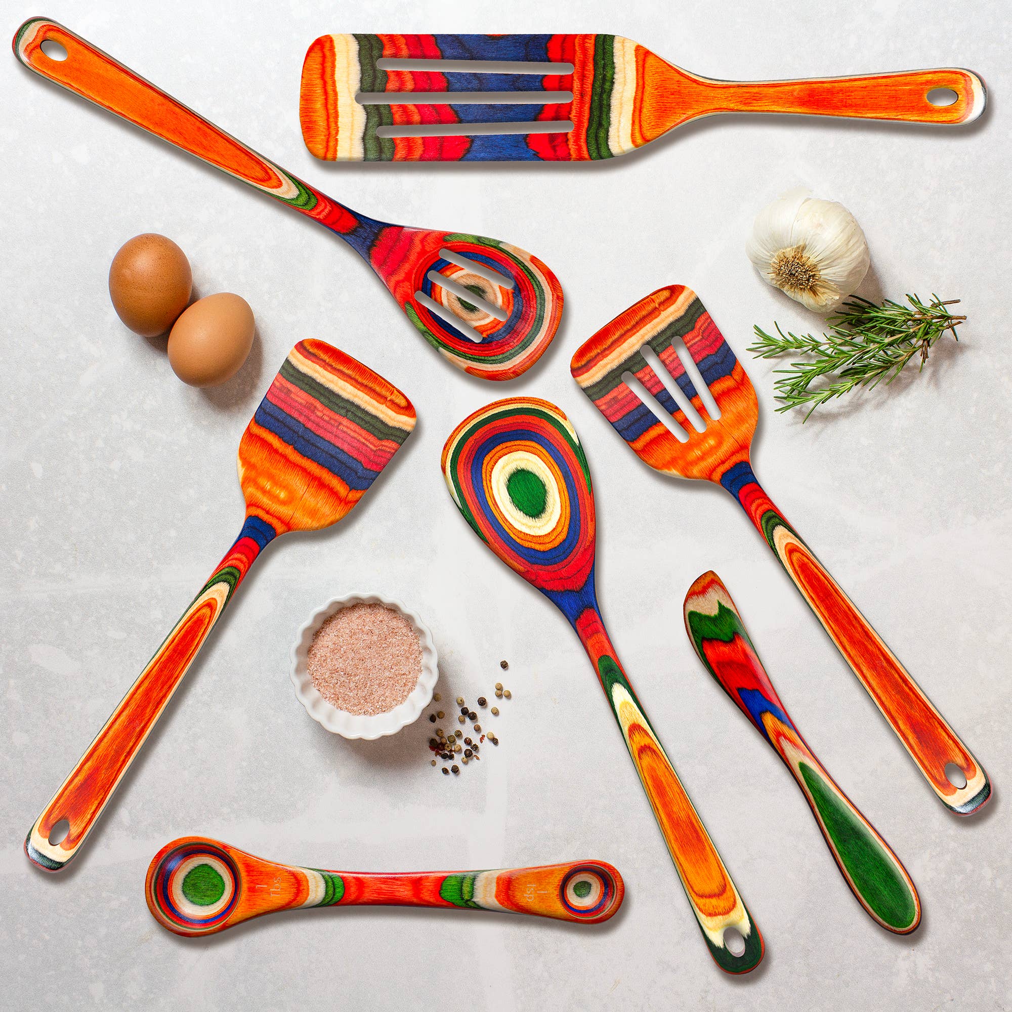 Totally Bamboo - Wholesale Kitchen Utensil Set - Baltique® Marrakesh 7-Piece Colorful Kitchen Gift Set0