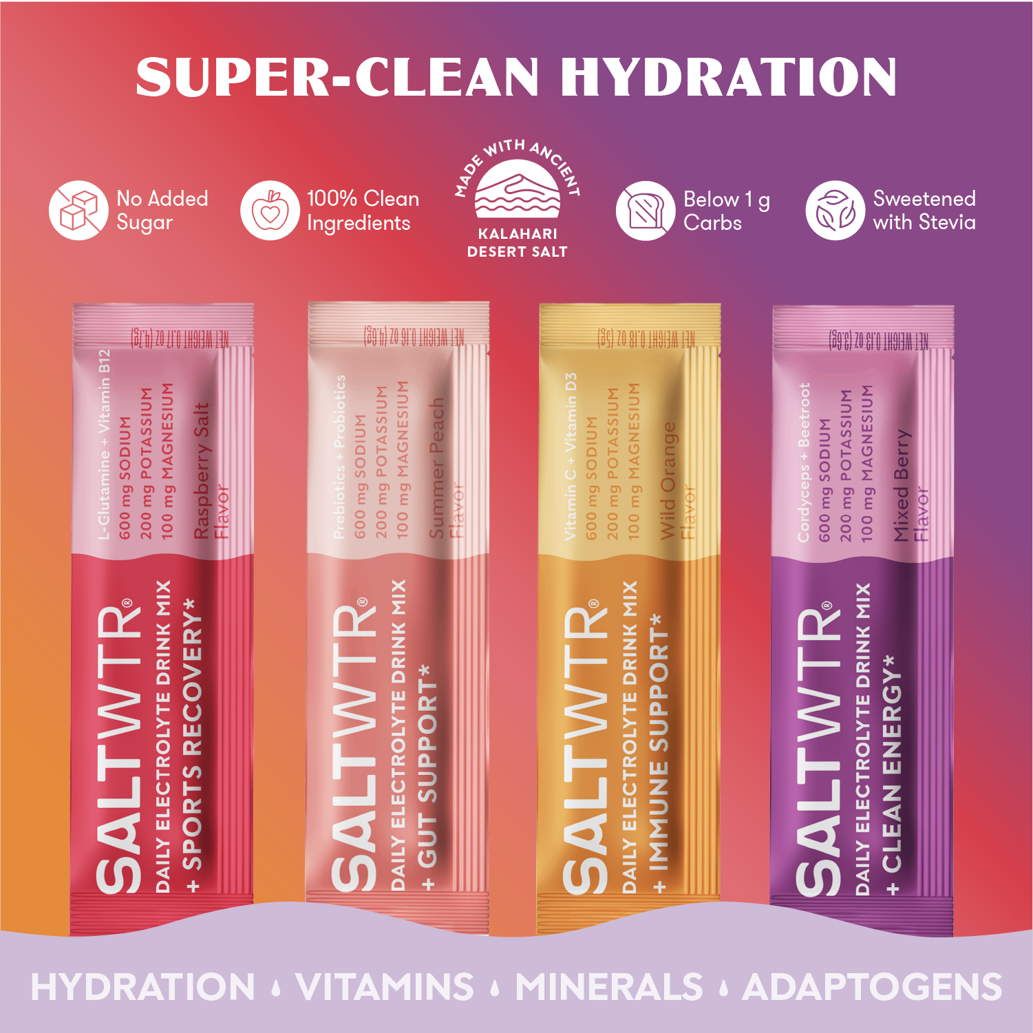 SOiL Organic Aromatherapy and Skincare - Wholesale Powdered Health Drink - SaltWTR Daily Functional Electrolytes - Variety Pack6