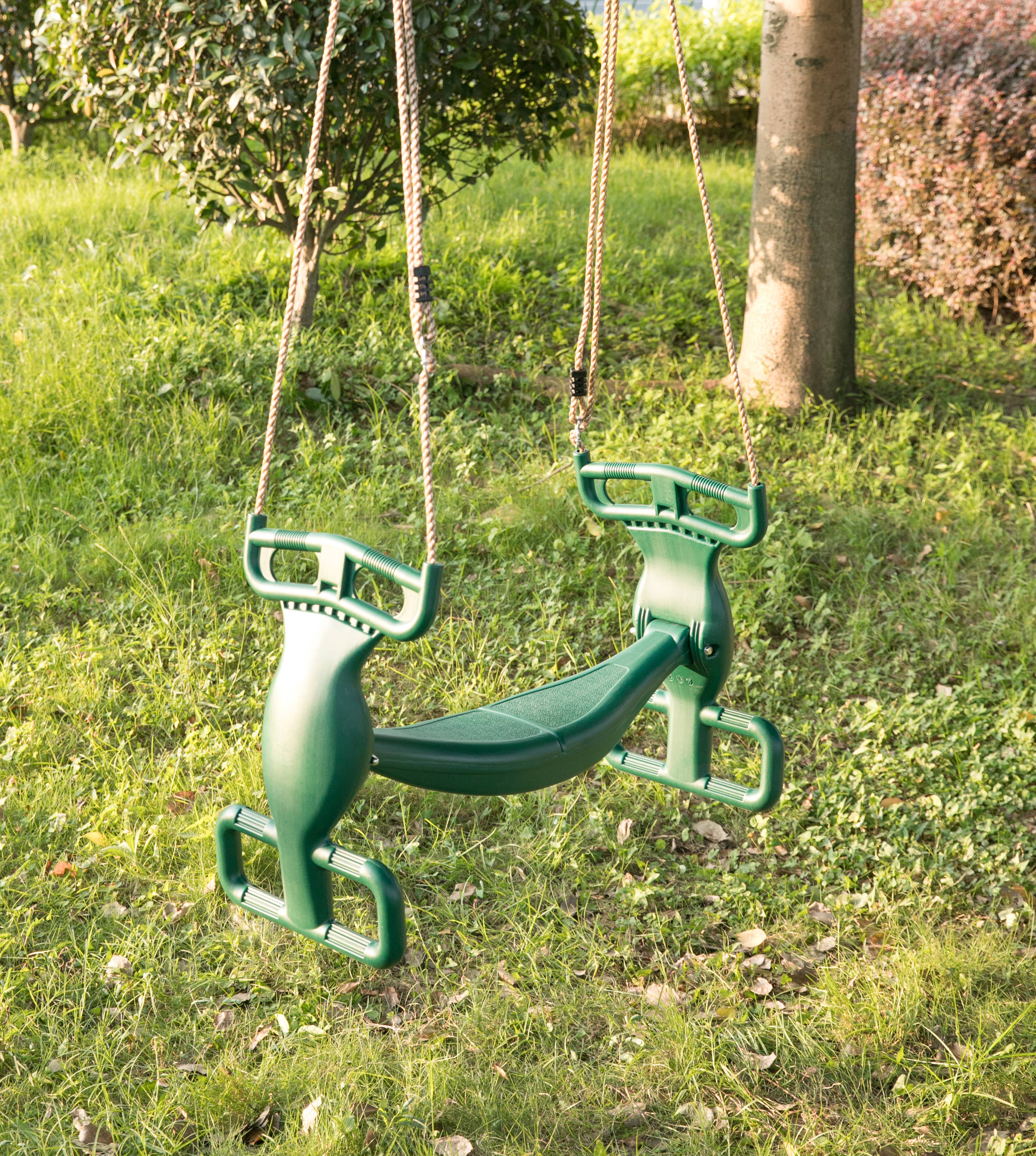 Quickway Imports - Wholesale Swing - Kids & Baby - Plastic Double Glider Playground 2 Person Swing - Green2