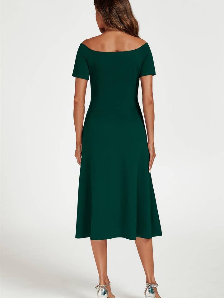 Bardot Midi Dress In Green for wholesale on Faire3
