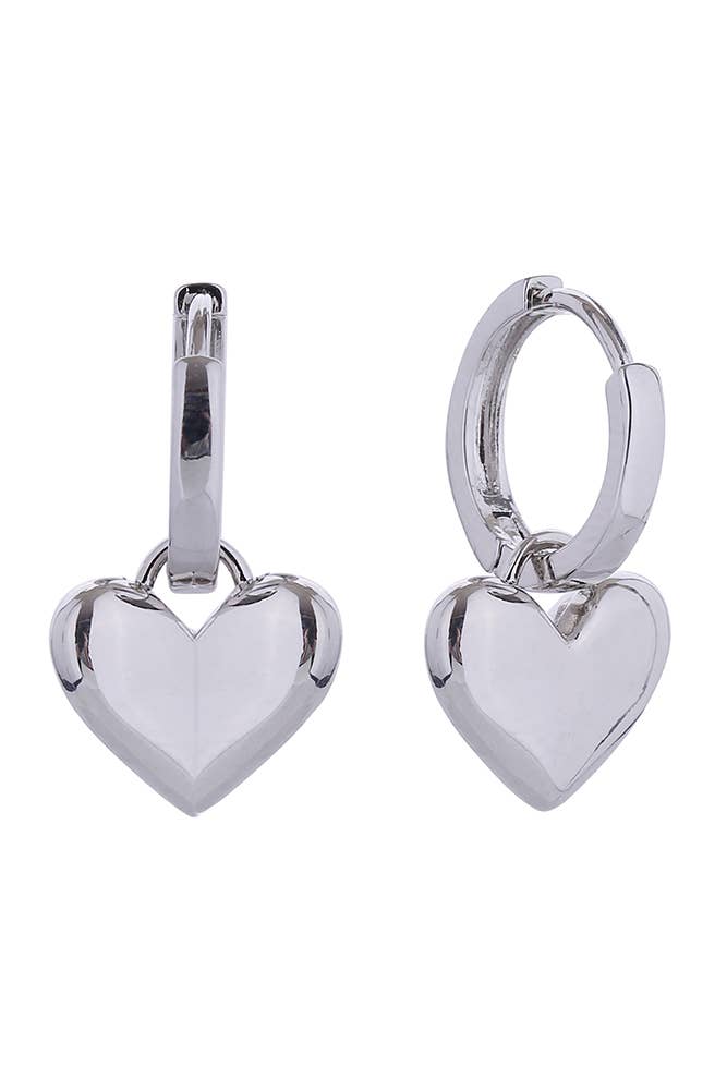 Hana - Wholesale Huggie Earrings - 14K Heart Drop Huggie Earrings0