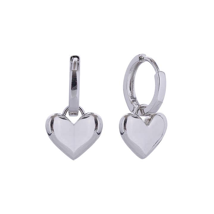 Hana - Wholesale Huggie Earrings - 14K Heart Drop Huggie Earrings