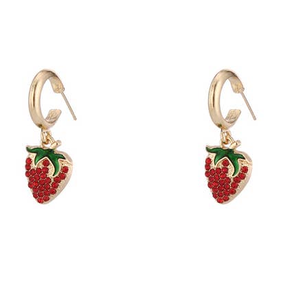 Ladies Strawberries Themed Earrings for wholesale by Nima Accessories Inc