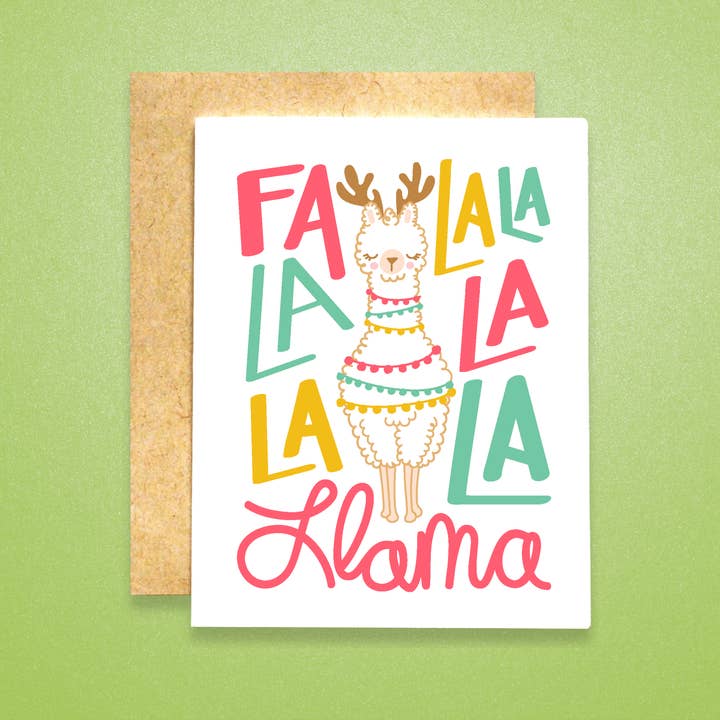 Carte Fa La La Lama pour la vente par Raven + Unicorn
