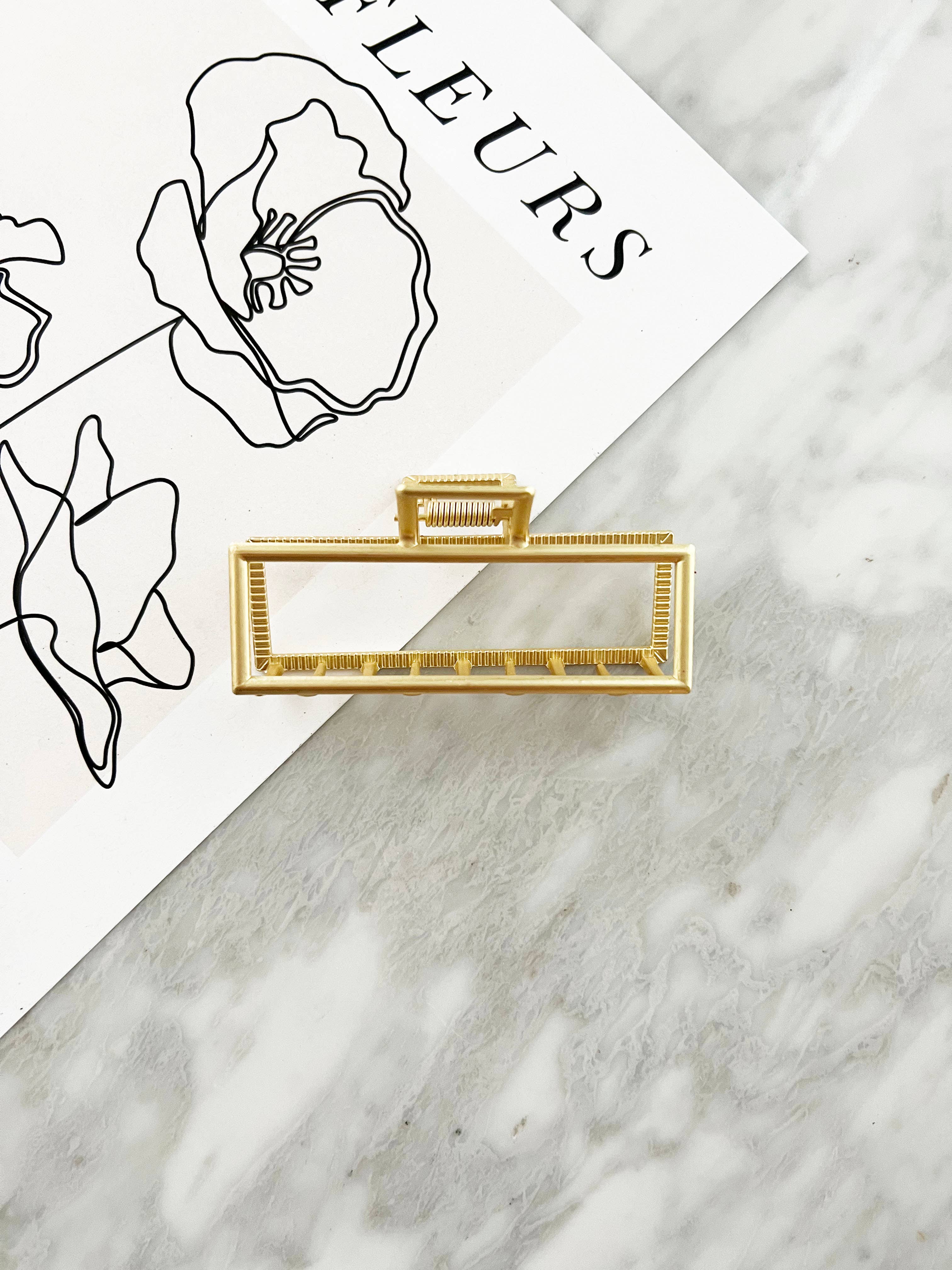 LoveLina - Wholesale Hair Clip - Women's - 3.25" Matte Gold Hair Clips - FELICIA